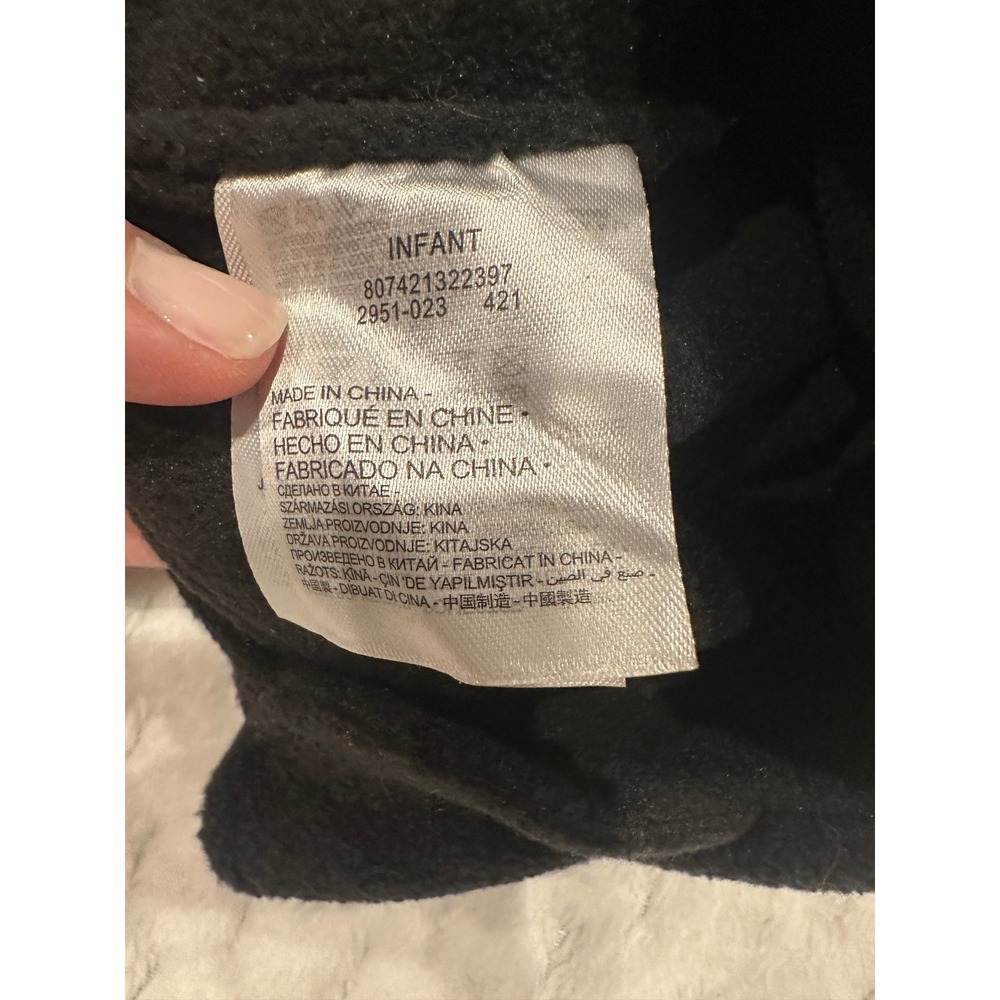 Nike Infant Fleece Trapper Hat and Mittens Set Leopard Print Black 2951-023 - Picture 2 of 5